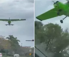 VIDEO: Momento en que avión aterriza de emergencia en autopista del sur de la Florida